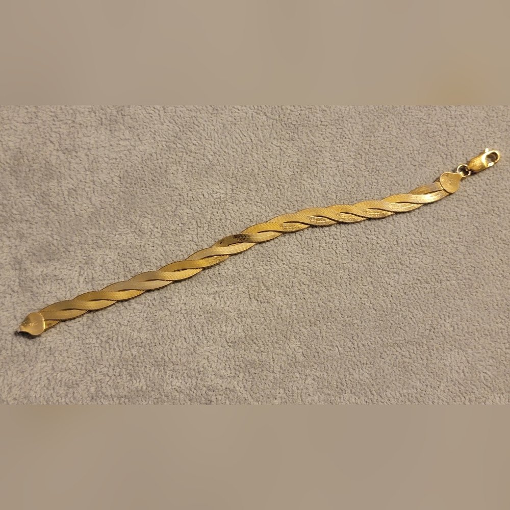 Italian Sterling and Gold Vermeil Vintage Bracelet - Picture 4 of 7